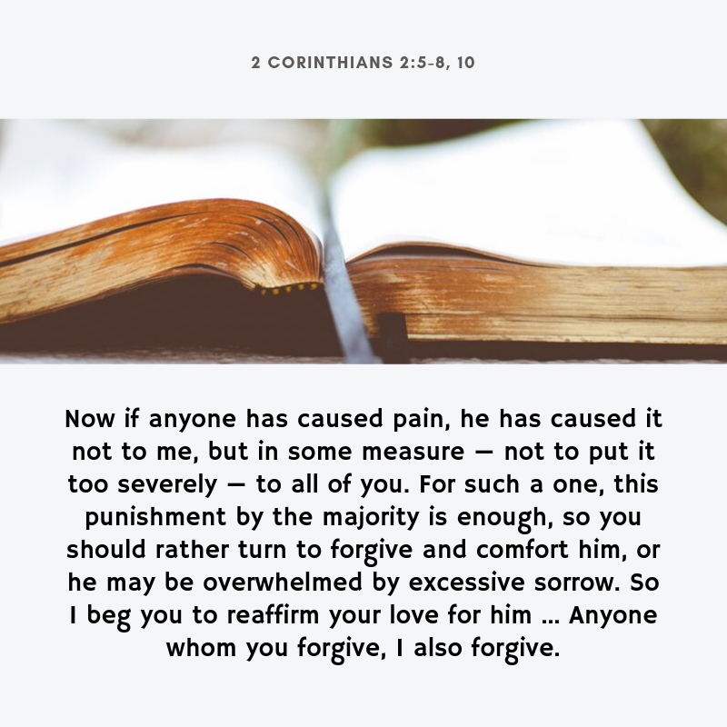 2 Corinthians 2:5-8, 10